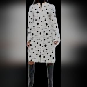 Mads Norgaard Women White Polka Dot Dress Size 46 (US 14)